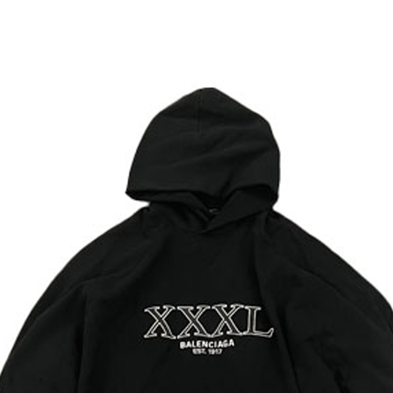 Balenciaga FW22 Logo Patchwork Hem Hoodie Unisex Black 720406TNVD91070 圖 6