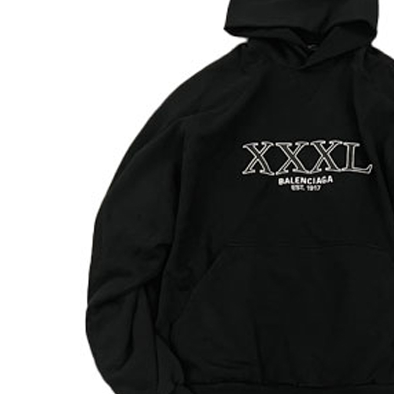 Balenciaga FW22 Logo Patchwork Hem Hoodie Unisex Black 720406TNVD91070 圖 7