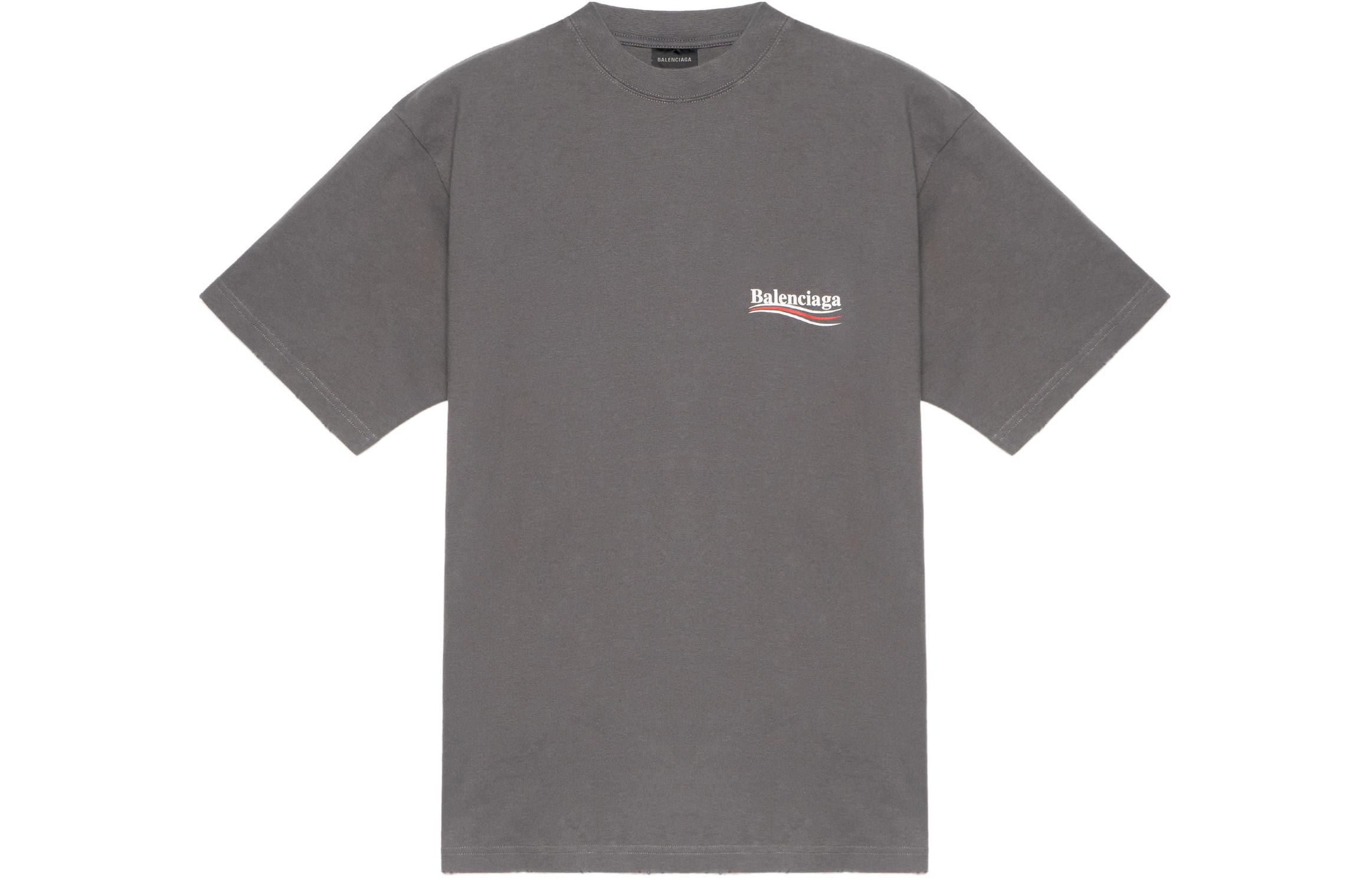 Buy Balenciaga FW22 標誌印花灰色圓領T恤 641675TNVG51227