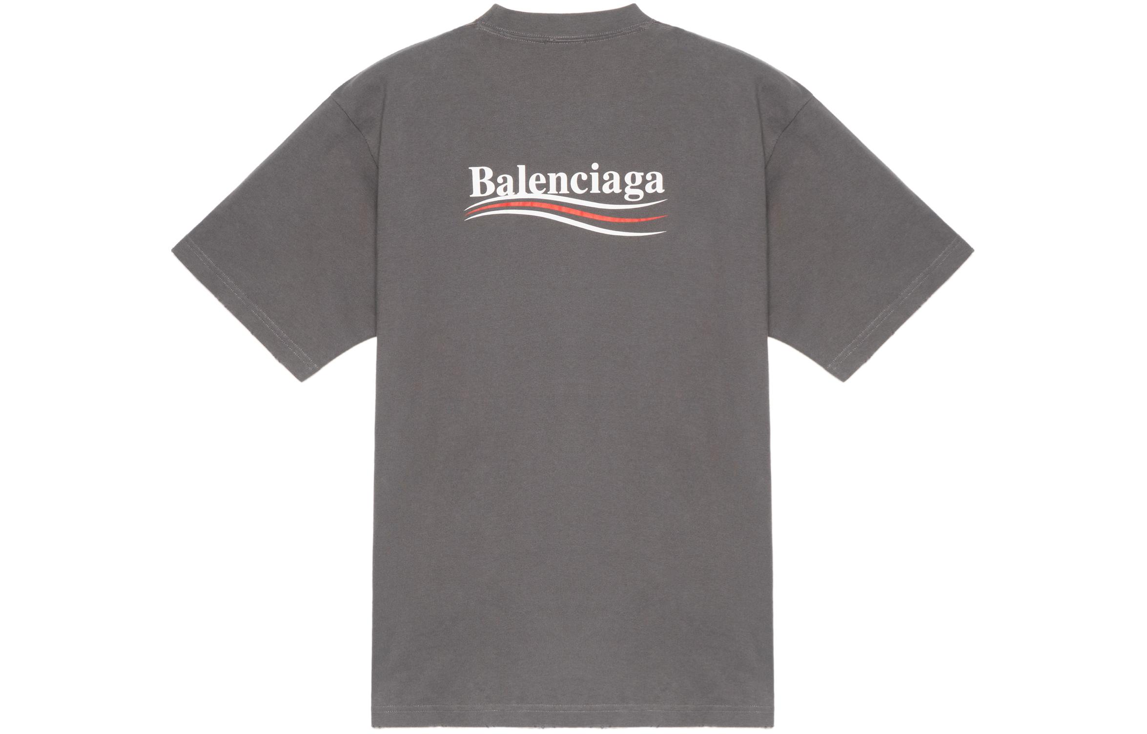 Lookbook Balenciaga FW22 標誌印花灰色圓領T恤 641675TNVG51227