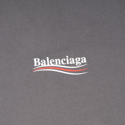 Balenciaga FW22 標誌印花灰色圓領T恤 641675TNVG51227 1