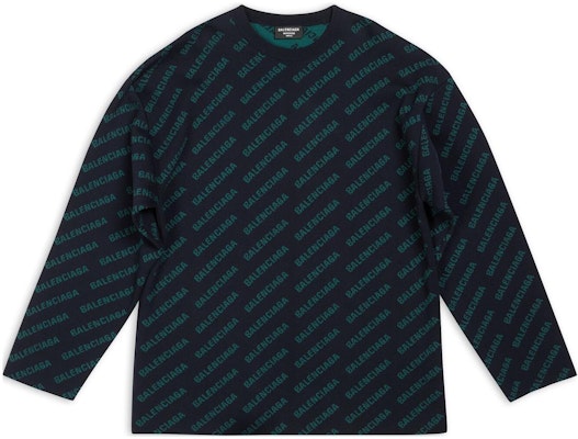 Balenciaga FW22 Logo Print Crewneck Sweater - Dark Blue. 736247T32334301 Buy Balenciaga FW22 Logo Print Crewneck Sweater - Dark Blue. 736247T32334301