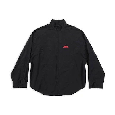 Balenciaga FW22 Logo Print Embroidered Oversized Jacket Black Outerwear 720103TYB181000