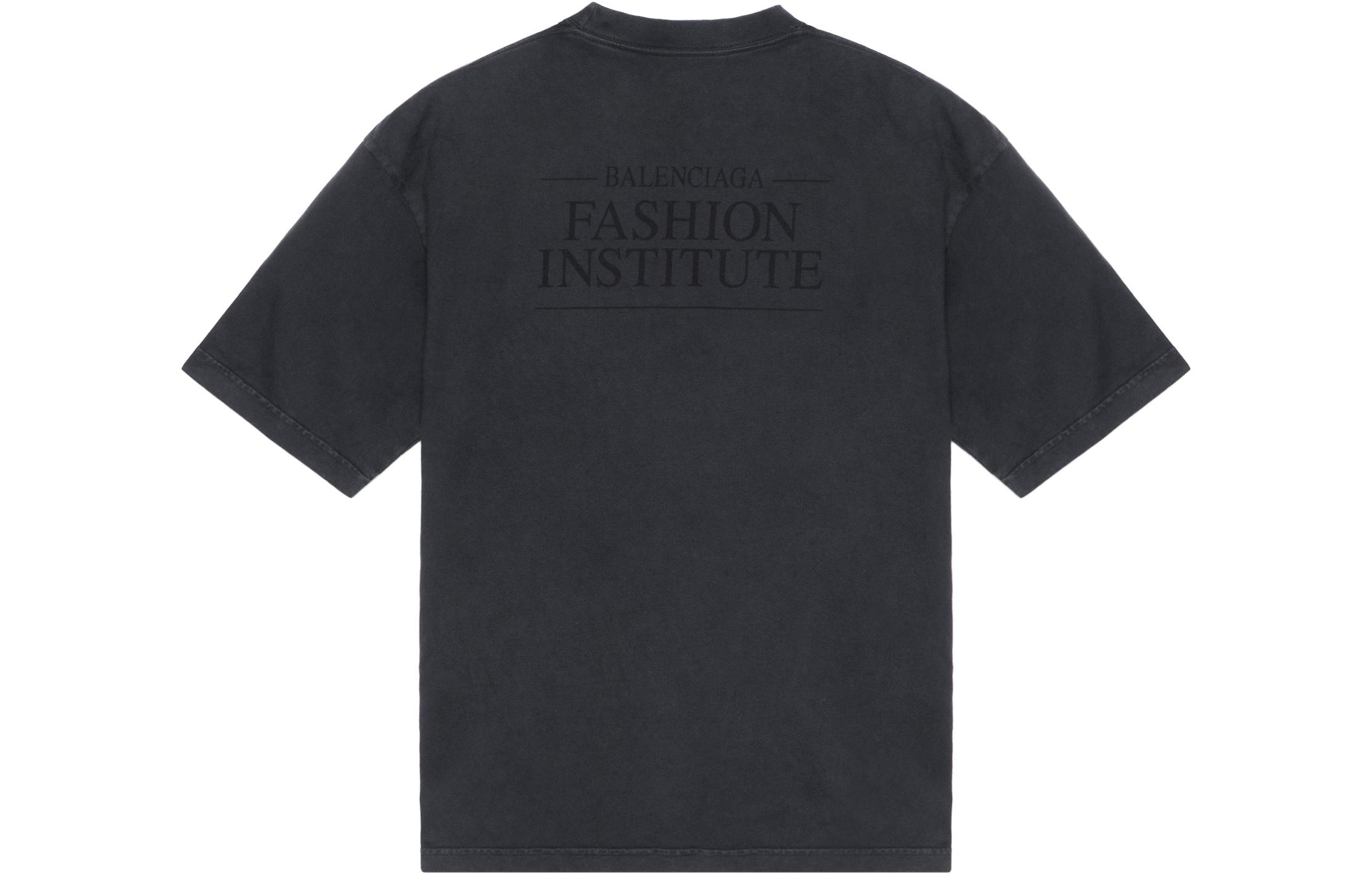 Lookbook Balenciaga FW22 Logo Print Gray Regular Fit Crewneck T-Shirt . 612966TMVH68190