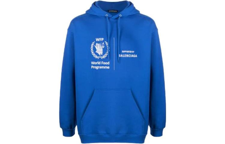 Balenciaga FW22 Logo Print Hoodie Blue - Oversized Fit 600583THV838077