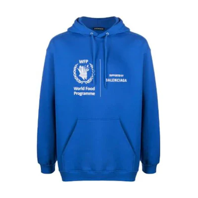 Balenciaga FW22 Logo Print Hoodie Blue - Oversized Fit 600583THV838077