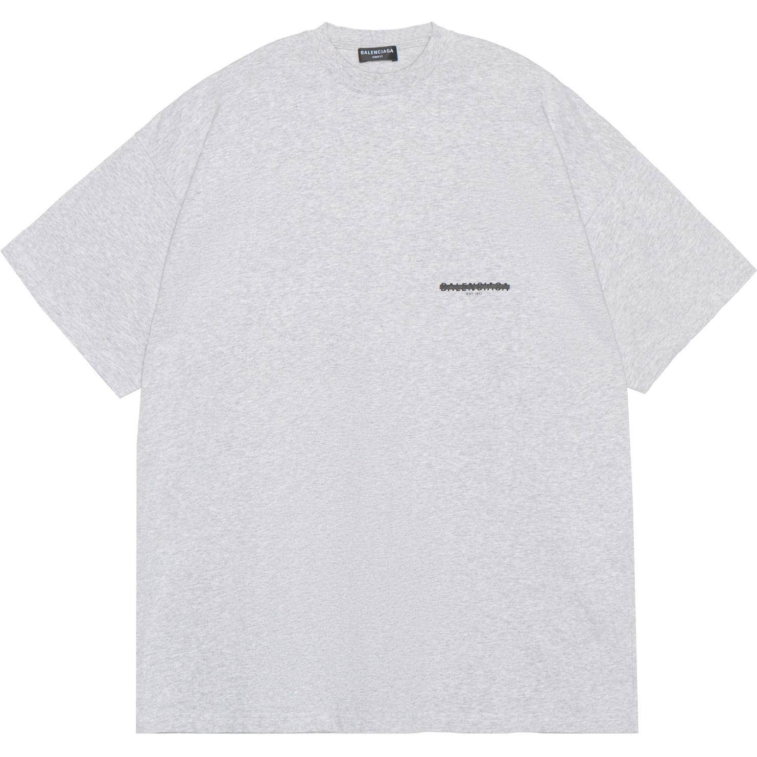 Balenciaga FW22 Logo Print Oversized Crewneck T-Shirt Grey -  Trendy Tee 694576TMVJ61023