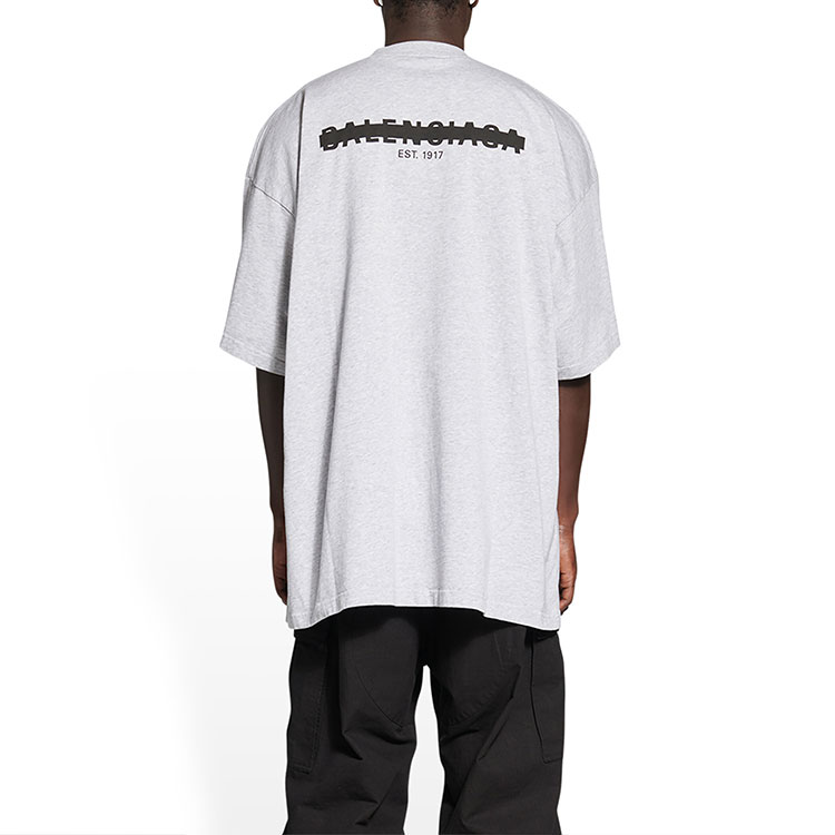 Purchase 巴黎世家 FW22 Logo印花寬鬆版灰色T恤 - 時尚潮流上衣 694576TMVJ61023