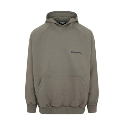Balenciaga FW22 Logo Print Oversized Hoodie Military Green Menswear. 697879TMVH22930