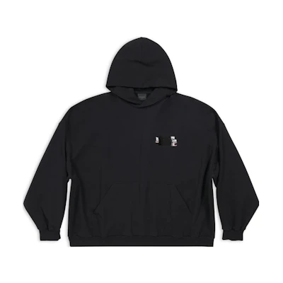 Balenciaga FW22 Logo Print Oversized Hoodie Unisex Black 713677-TNVG2-1089