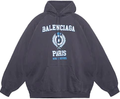 Balenciaga FW22 Logo Print Oversized Pullover Sweatshirt Blue 697879TMV964140 Balenciaga FW22 Logo Print Oversized Pullover Sweatshirt Blue 697879TMV964140