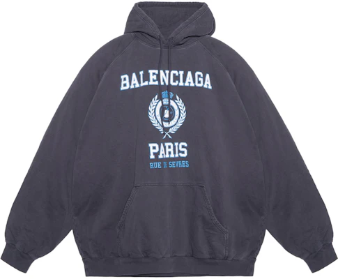 バレンシアガ FW22 ロゴプリント オーバーサイズ プルオーバー スウェットシャツ ブルー 697879TMV964140 Buy バレンシアガ FW22 ロゴプリント オーバーサイズ プルオーバー スウェットシャツ ブルー 697879TMV964140