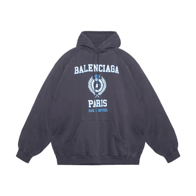 Balenciaga FW22 Logo Print Oversized Pullover Sweatshirt Blue 697879TMV964140