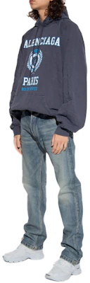 バレンシアガ FW22 ロゴプリント オーバーサイズ プルオーバー スウェットシャツ ブルー 697879TMV964140 Shop バレンシアガ FW22 ロゴプリント オーバーサイズ プルオーバー スウェットシャツ ブルー 697879TMV964140