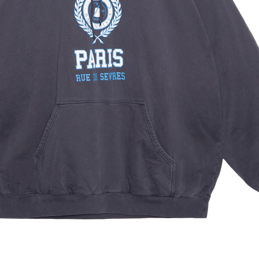 Cheap バレンシアガ FW22 ロゴプリント オーバーサイズ プルオーバー スウェットシャツ ブルー 697879TMV964140