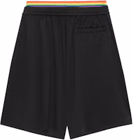 Order Balenciaga FW22 Logo Print Striped Relaxed Fit Shorts Black Men’s Casual Wear. 7040464C0B41000