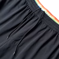 Details for Balenciaga FW22 Logo Print Striped Relaxed Fit Shorts Black Men’s Casual Wear. 7040464C0B41000