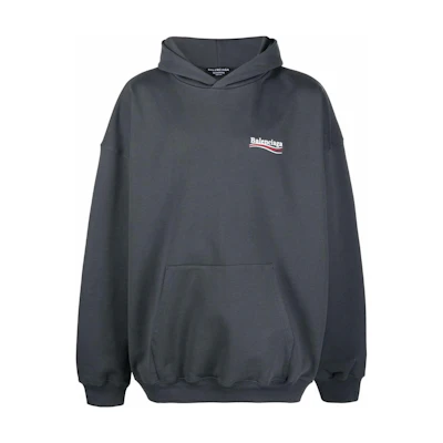 Balenciaga FW22 Logo Print Unisex Gray Hoodie Sweatshirt 620973TKVI91366