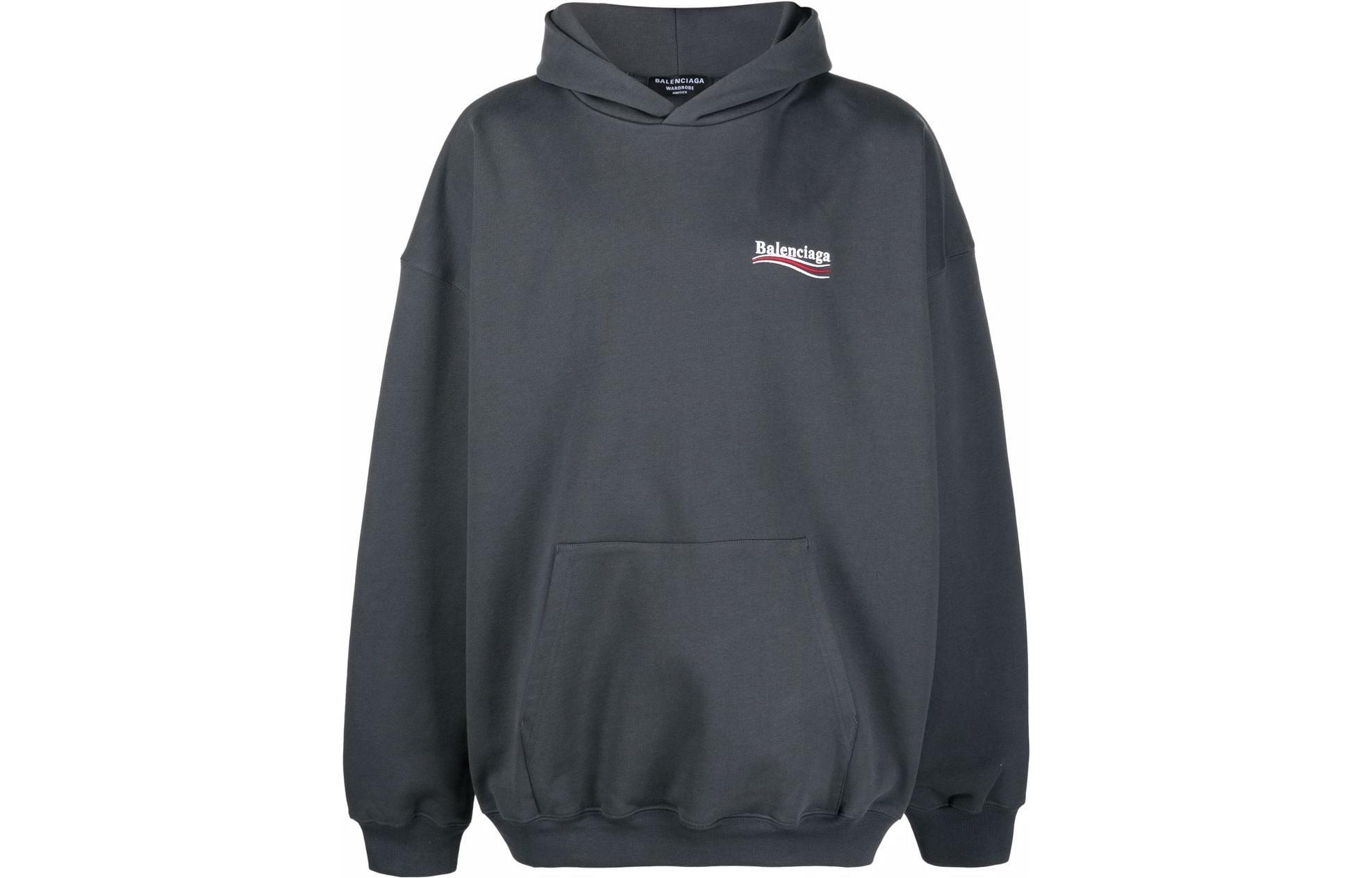 Order Balenciaga FW22 Logo Print Unisex Gray Hoodie Sweatshirt 620973TKVI91366