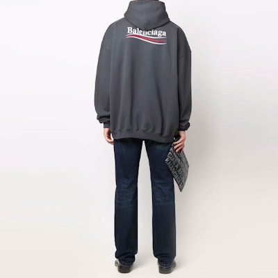 Balenciaga FW22 Logo Print Unisex Gray Hoodie Sweatshirt 620973TKVI91366 Shop Balenciaga FW22 Logo Print Unisex Gray Hoodie Sweatshirt 620973TKVI91366