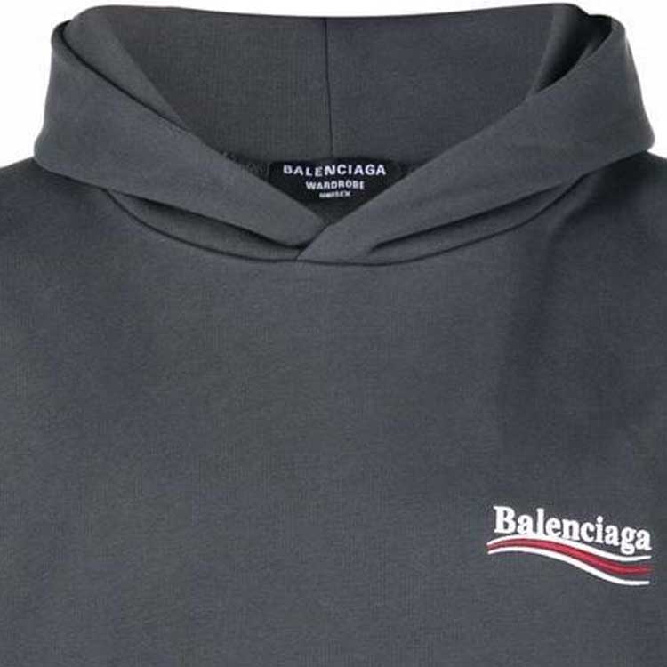 Sizing Balenciaga FW22 Logo Print Unisex Gray Hoodie Sweatshirt 620973TKVI91366