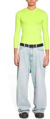 Balenciaga FW22 Kaos Lengan Panjang Slim Fit Minimalis Kuning 704103TMVB77204 Shop Balenciaga FW22 Kaos Lengan Panjang Slim Fit Minimalis Kuning 704103TMVB77204