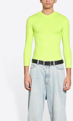 Balenciaga FW22 Kaos Lengan Panjang Slim Fit Minimalis Kuning 704103TMVB77204 Purchase Balenciaga FW22 Kaos Lengan Panjang Slim Fit Minimalis Kuning 704103TMVB77204