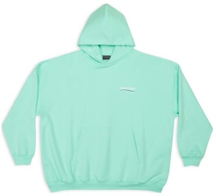 Balenciaga FW22 Mint Green Logo Print Oversized Hoodie for Men. 620973TKVI93461 Order Balenciaga FW22 Mint Green Logo Print Oversized Hoodie for Men. 620973TKVI93461
