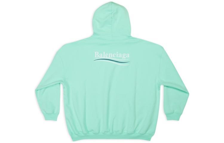 Lookbook Balenciaga FW22 Mint Green Logo Print Oversized Hoodie for Men. 620973TKVI93461