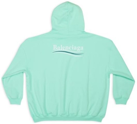 Balenciaga FW22 Mint Green Logo Print Oversized Hoodie for Men. 620973TKVI93461 Lookbook Balenciaga FW22 Mint Green Logo Print Oversized Hoodie for Men. 620973TKVI93461