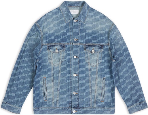 Balenciaga Jaket Denim Monogram Logo Biru Unisex Slim Fit FW22. 675208TMW370443 Buy Balenciaga Jaket Denim Monogram Logo Biru Unisex Slim Fit FW22. 675208TMW370443