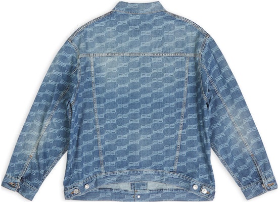 Balenciaga Jaket Denim Monogram Logo Biru Unisex Slim Fit FW22. 675208TMW370443 Lookbook Balenciaga Jaket Denim Monogram Logo Biru Unisex Slim Fit FW22. 675208TMW370443