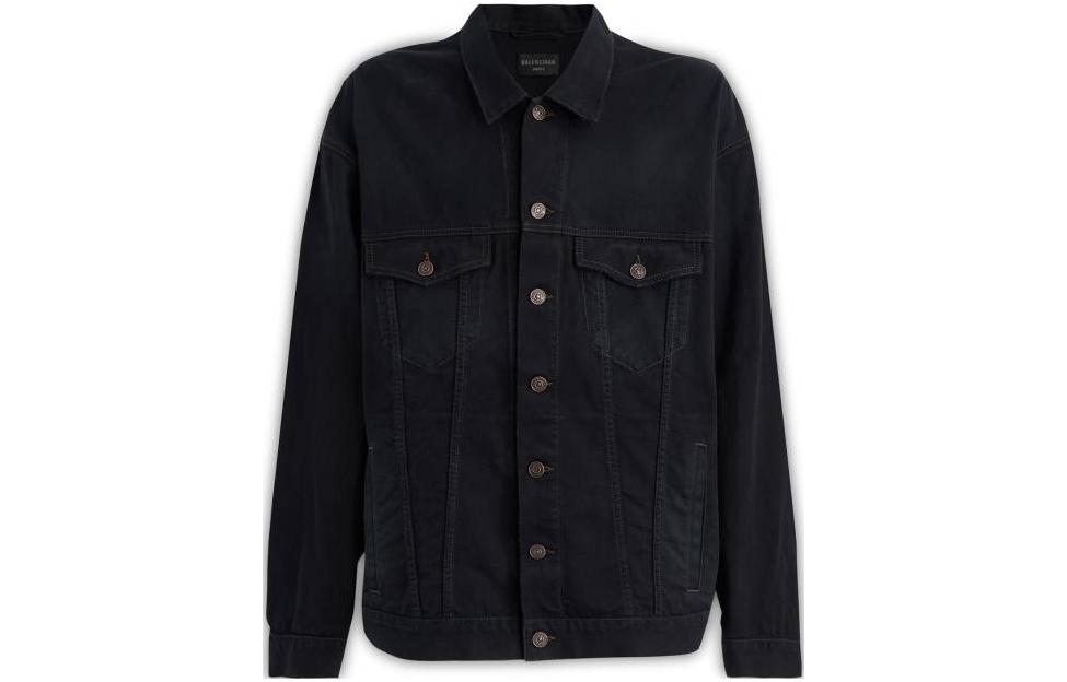 Balenciaga FW22 Monogram Print Single-Breasted Denim Jacket Black  Regular Fit 732230TNW541129