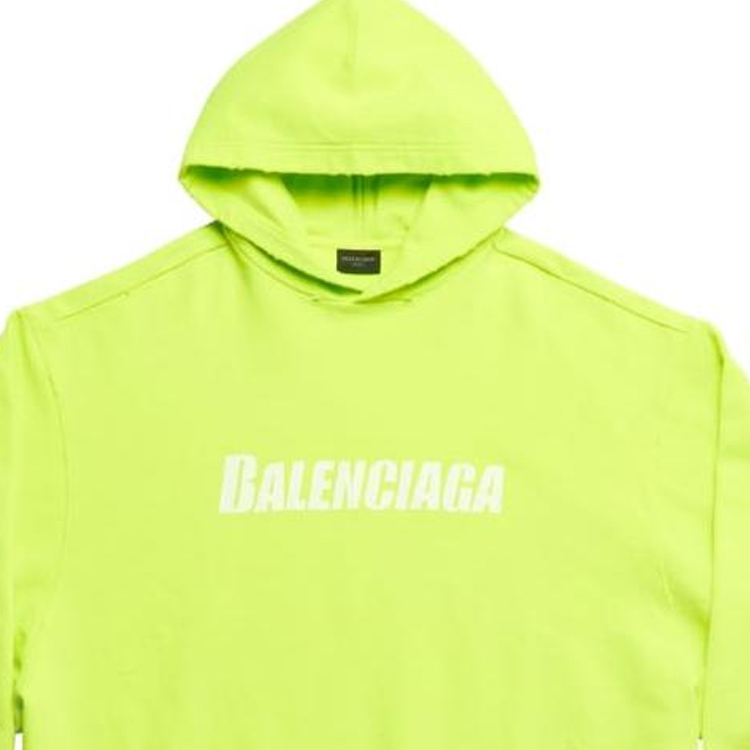 Balenciaga FW22 Oversized Fluorescent Yellow Logo Hoodie Men’s Casual Wear. 729361TNVL27805 圖 6