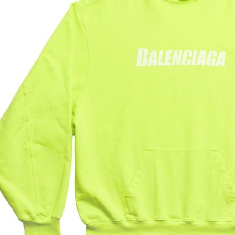 Balenciaga FW22 Oversized Fluorescent Yellow Logo Hoodie Men’s Casual Wear. 729361TNVL27805 圖 7