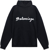 Balenciaga FW22 Oversized Handwritten Logo Black Hoodie Casual Wear. 674986TMVB51070 Balenciaga FW22 Oversized Handwritten Logo Black Hoodie Casual Wear. 674986TMVB51070