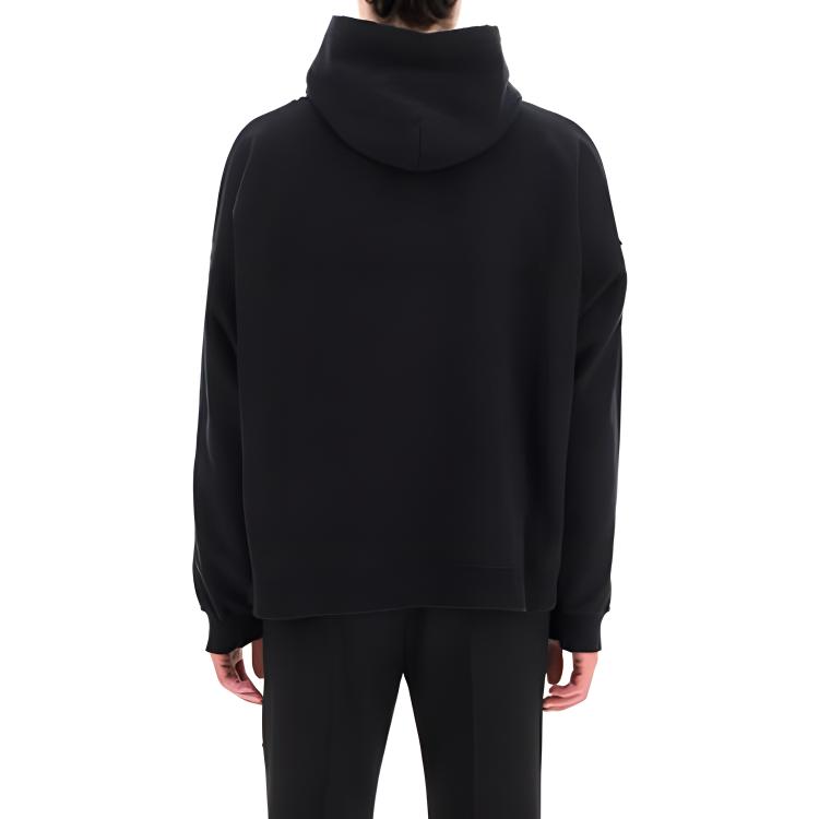 Purchase 발렌시아가 FW22 오버사이즈 핸드라이터 로고 블랙 후드 캐주얼웨어. 674986TMVB51070