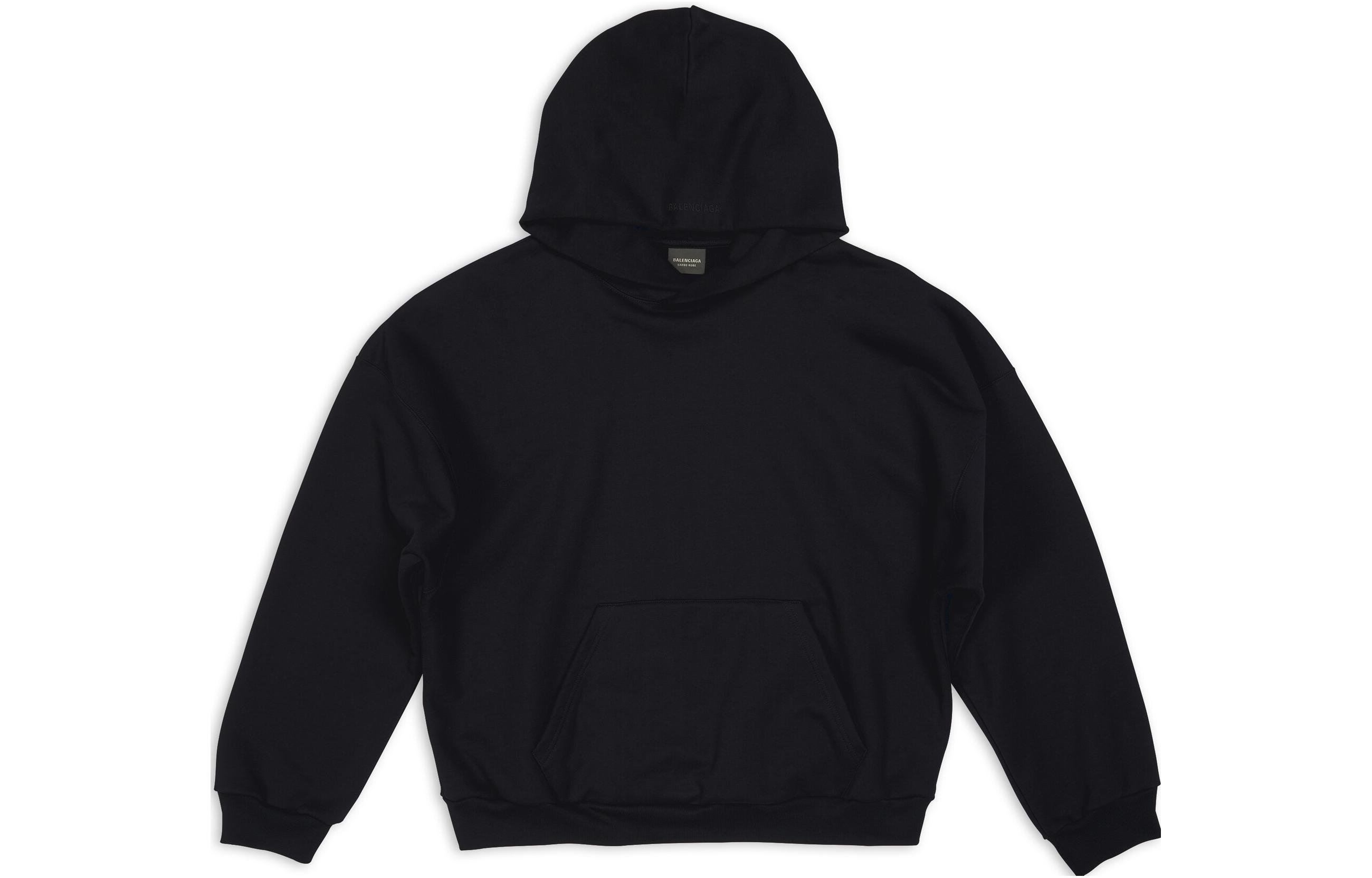 Balenciaga FW22 Oversized Hoodie Solid Black Pullover Sweatshirt 725565TNVL41000 圖 2