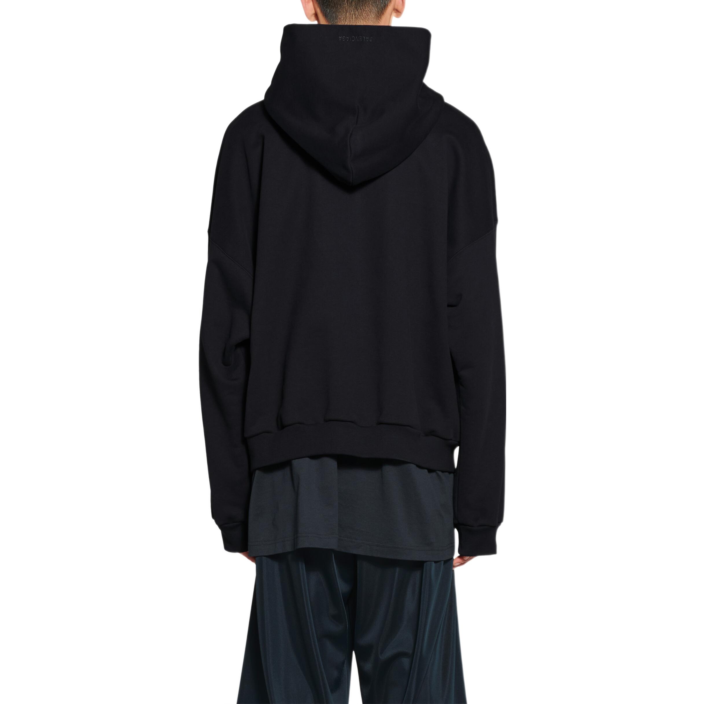 Balenciaga FW22 Oversized Hoodie Solid Black Pullover Sweatshirt 725565TNVL41000 圖 5