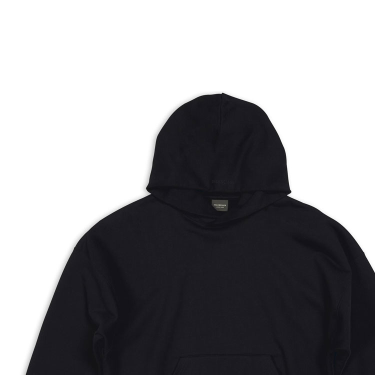 Balenciaga FW22 Oversized Hoodie Solid Black Pullover Sweatshirt 725565TNVL41000 圖 7