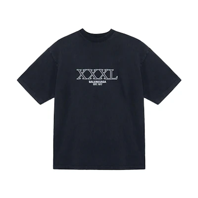 Balenciaga FW22 Oversized Logo Print Black T-Shirt XXL. 641675TNVD81070