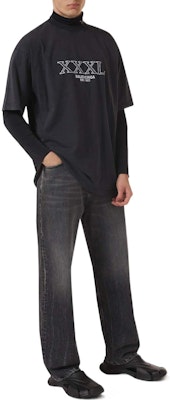 Balenciaga FW22 寬鬆版Logo印花黑色T恤 XXL 641675TNVD81070 Purchase Balenciaga FW22 寬鬆版Logo印花黑色T恤 XXL 641675TNVD81070