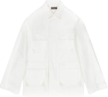 Balenciaga FW22 Oversized White Jacket with Pockets Unisex 720159TNP029000 Balenciaga FW22 Oversized White Jacket with Pockets Unisex 720159TNP029000