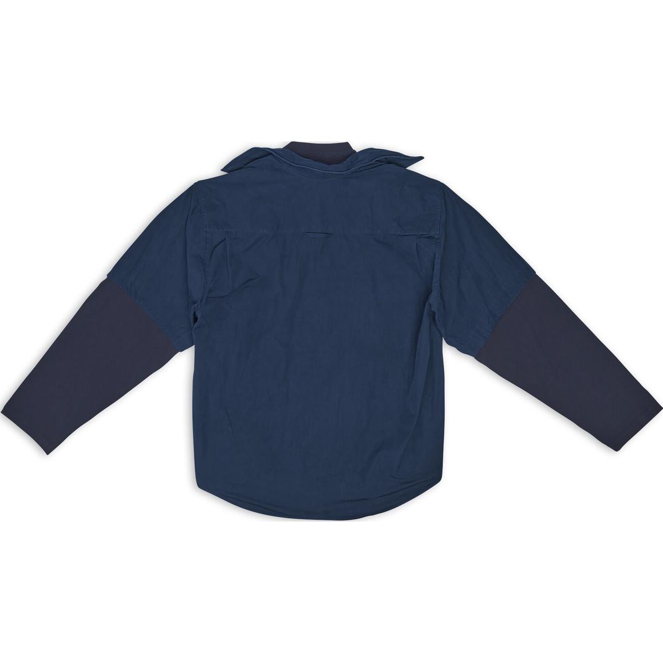 Balenciaga FW22 Patchwork Vintage Long Sleeve Shirt Unisex Navy Blue 699227TYB181000 圖 3
