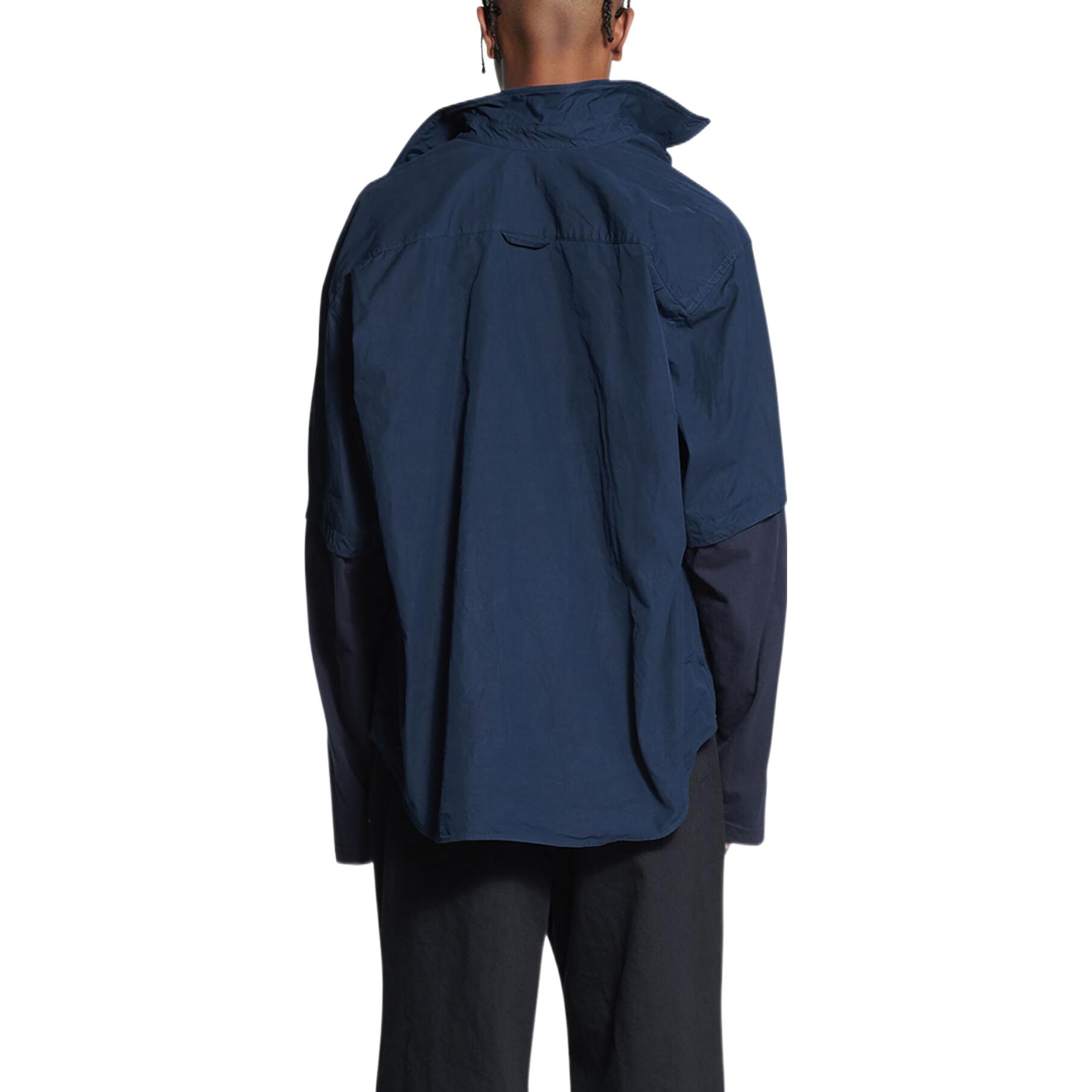 Balenciaga FW22 Patchwork Vintage Long Sleeve Shirt Unisex Navy Blue 699227TYB181000 圖 6