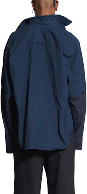 Balenciaga FW22 Kemeja Patchwork Vintage Unisex Lengan Panjang Biru Navy 699227TYB181000 Details for Balenciaga FW22 Kemeja Patchwork Vintage Unisex Lengan Panjang Biru Navy 699227TYB181000