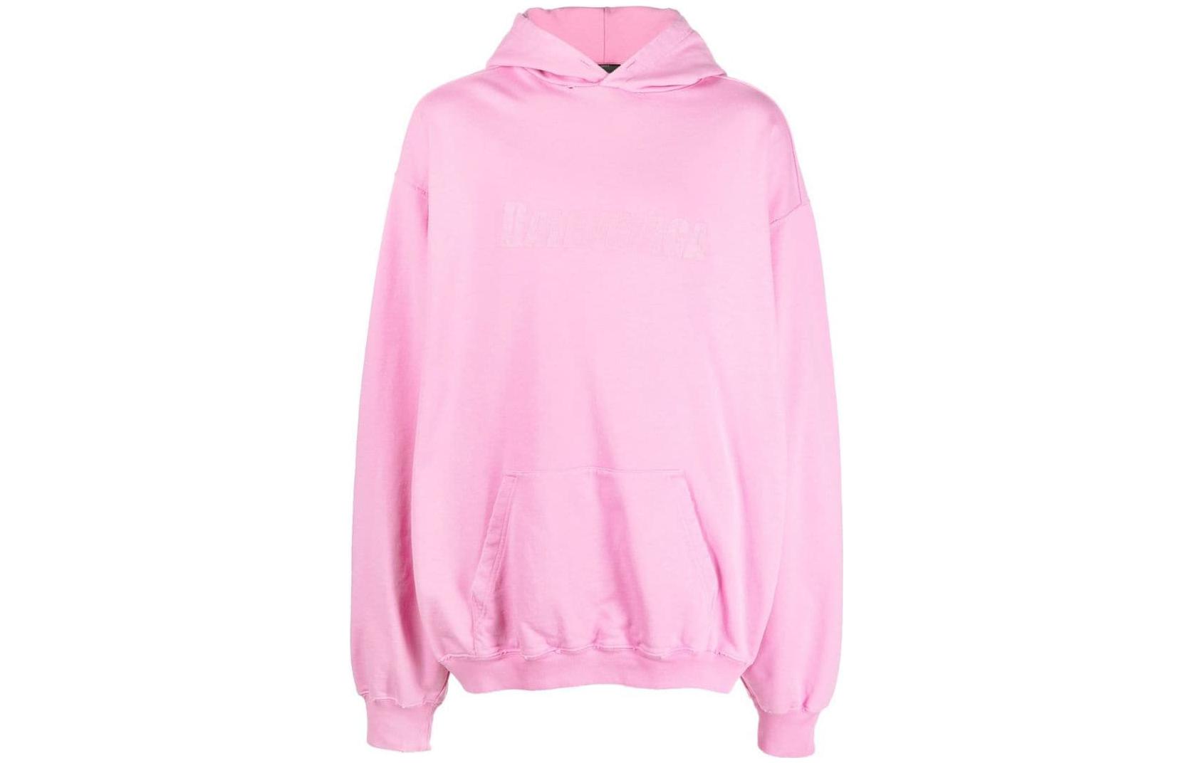 Order Balenciaga FW22 Pink Plain Pullover Hoodie  Long Sleeve. 729361TNVL25700
