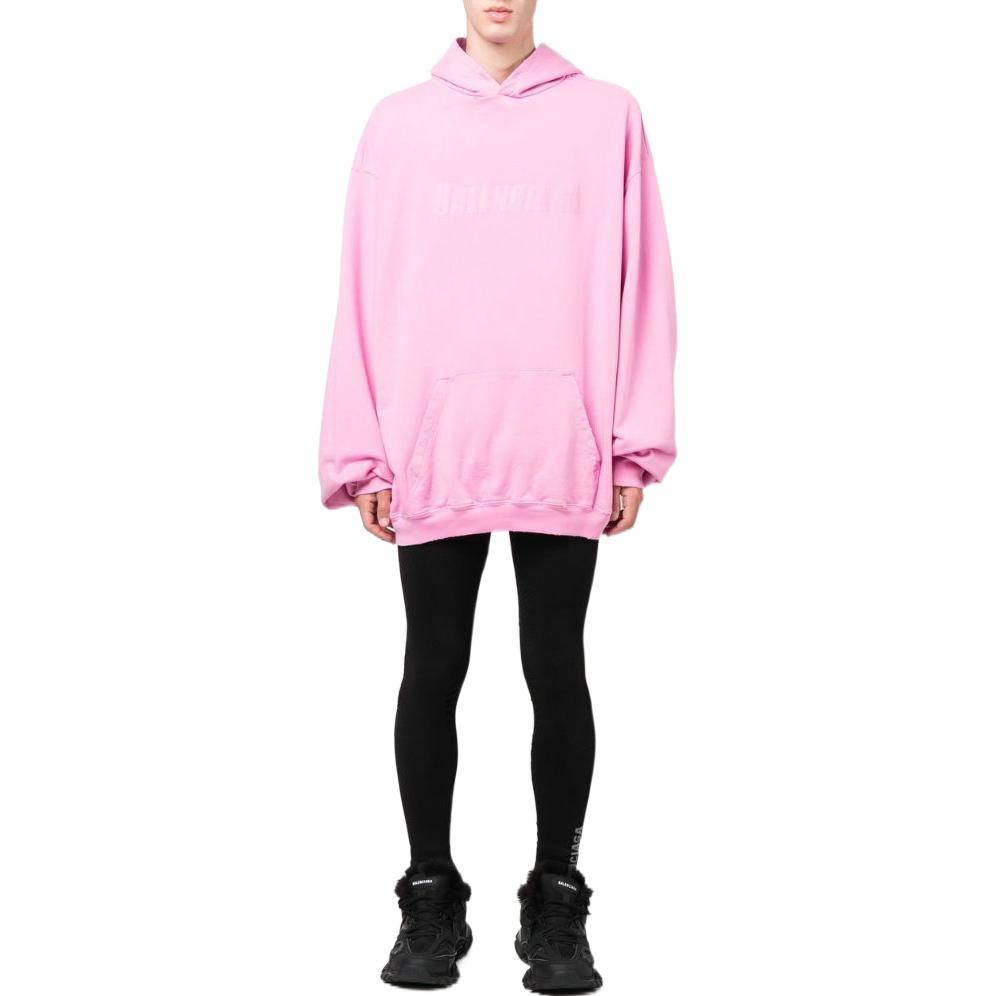 Lookbook Balenciaga FW22 Pink Plain Pullover Hoodie  Long Sleeve. 729361TNVL25700
