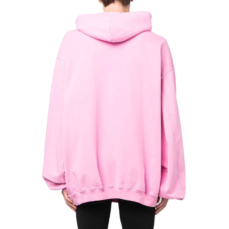 Shop Balenciaga FW22 Pink Plain Pullover Hoodie  Long Sleeve. 729361TNVL25700