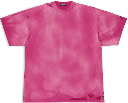 巴黎世家FW22修补Logo做旧宽松版粉色男女同款T恤。 704056TMVA50556 Order 巴黎世家FW22修补Logo做旧宽松版粉色男女同款T恤。 704056TMVA50556